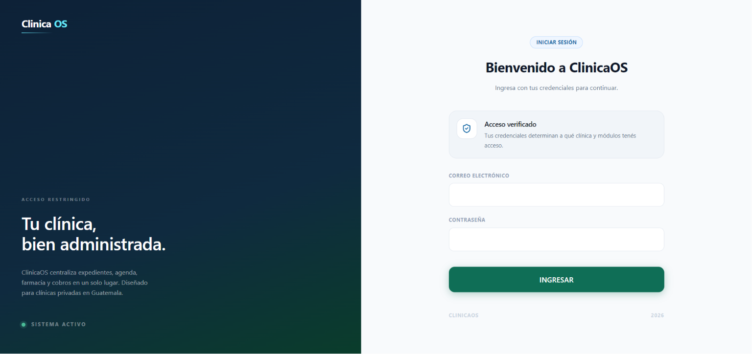 Vista previa de ClinicaOS
